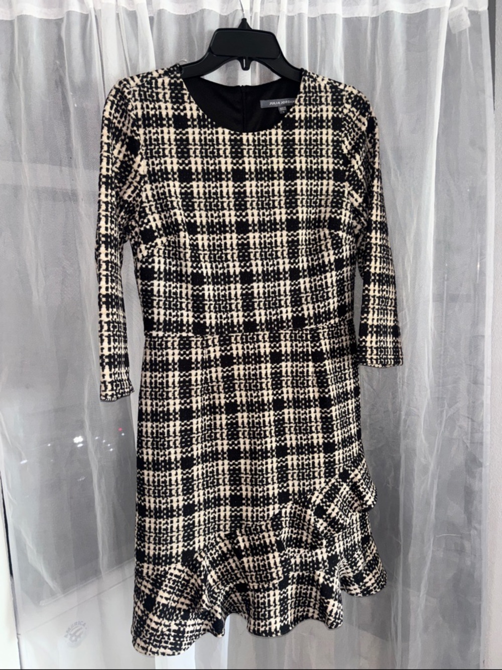 julia jordan Black and Cream Tweed Mini Dress